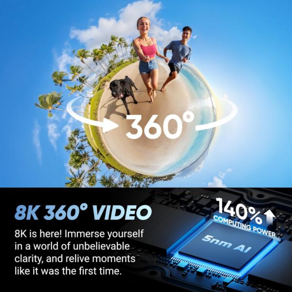 Insta360 X4 Get-Set Bundle - 8K Waterproof 360 Action Camera, 4K Wide-Angle Video, Invisible Selfie Stick, Removable Lens Guards, 135 Min Battery Life, AI Editing, Stabilization - Image 2