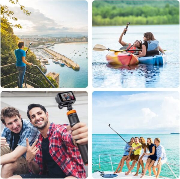 UURig Telescopic Selfie Stick Long with Tripod, Waterproof Hand Grip, for Insta360 GoPro Hero 10 9 8 7 6 5 4 3 2, Fusion, Max, Session, AKASO, SJCAM, DJI OSMO GoPro - Image 6