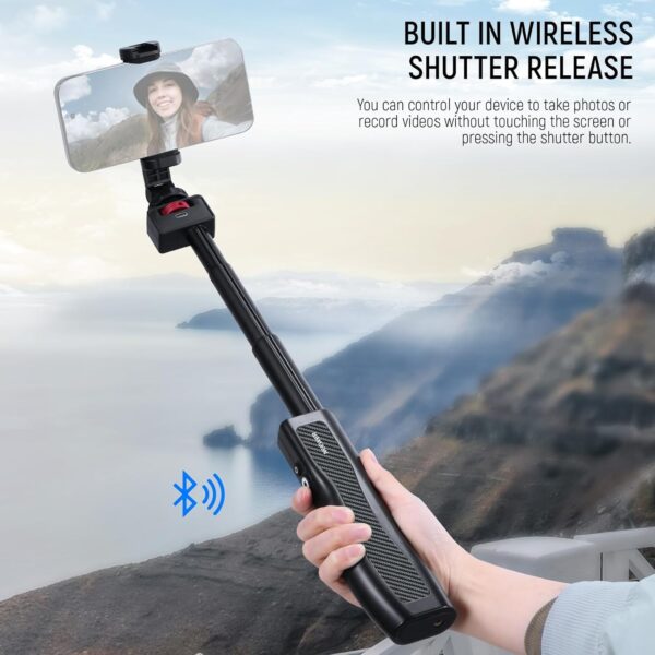 NEEWER 31.5" Rechargeable Selfie Stick with Battery & Remote, 3.7V/3500mAh PD18W Bidirectional Action Camera Phone Extension Pole Stand Power Grip, Compatible with iPhone Samsung GoPro DJI, PA993 - Image 7