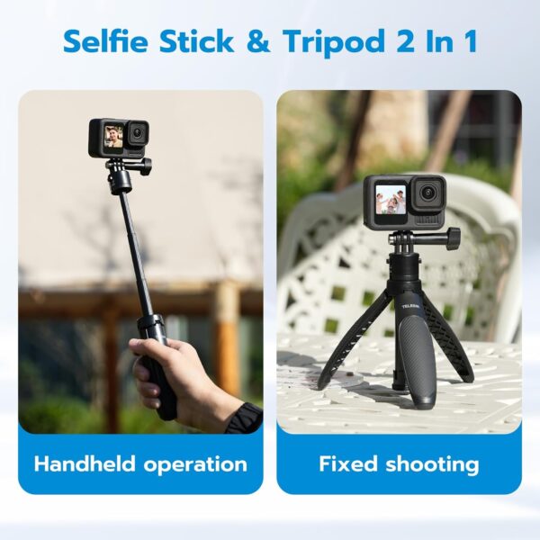 Selfie Stick Tripod for GoPro, Extendable G-Quick Release Portable Vlog Selfie Stick Handle Grip Monopod for GoPro 13 12 11 10 9 8/Insta360/AKASO/DJI Action Camera Accessories Compact Size - Image 4