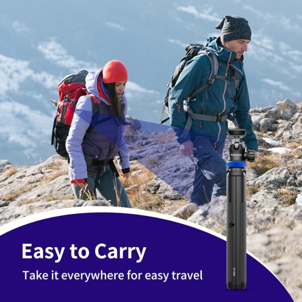 Selfie Stick Tripod for Gopro Camera, 62" Extendable Tripod Stand with 360° Ball Head 1/4" Screw, Portable Lightweight Camera Tripod for GoPro Max Hero 11 10 9 8 7 6 5 DJI OSMO Action Camera - Image 6