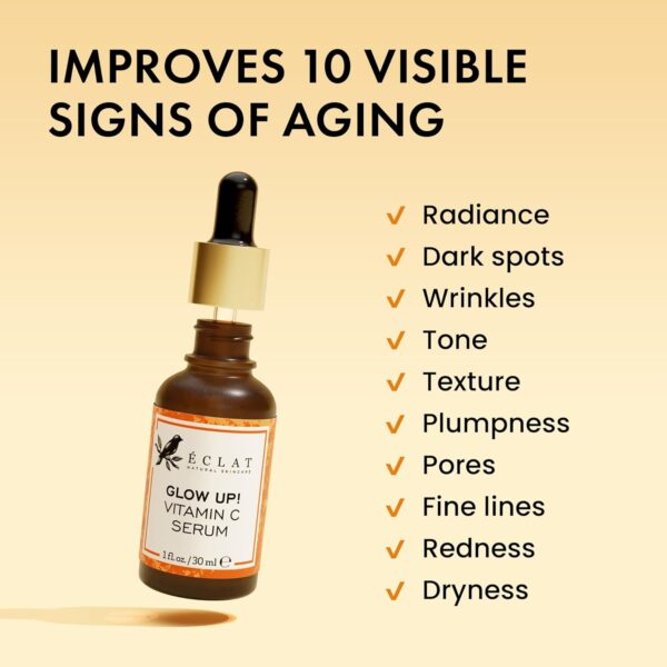 Vitamin C Face Serum - Skin Care for Dark Spots, Vitamin C Serum with Hyaluronic Acid, Ferulic Acid, & Vit E - Anti Aging and Skin Brightening, Pure Vit C Facial Care 30 ml - Image 3