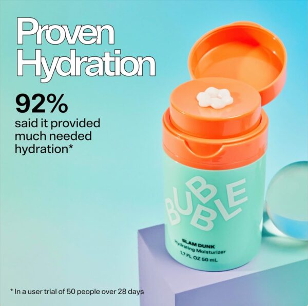 Bubble Skincare Slam Dunk Face Moisturizer - Hydrating Face Cream for Dry Skin Made with Vitamin E + Aloe Vera Juice for a Glowing Complexion - Skin Care with Blue Light Protection (50ml) - Image 4