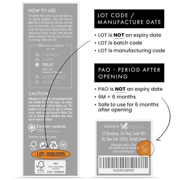 Vitamin C Face Serum - Skin Care for Dark Spots, Vitamin C Serum with Hyaluronic Acid, Ferulic Acid, & Vit E - Anti Aging and Skin Brightening, Pure Vit C Facial Care 30 ml - Image 2