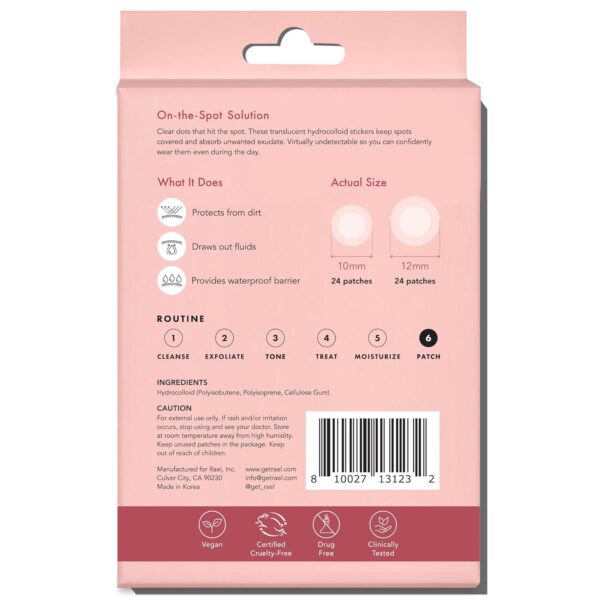 Rael Pimple Patches, Miracle Invisible Spot Cover - Hydrocolloid Acne Patch, Treatment for Breakouts, Absorbs Zits & Blemish, Korean Skin Care, 2 Sizes (96 Count) - Image 9