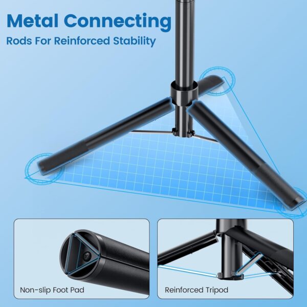 Marchpower 67'' Tripod for Cell Phone, Selfie Stick for iPhone Android with Remote and Light, Panoramic Photography Portable Travel Tripod for Video Recording/Live Streaming/Photography/Vlog - Image 4