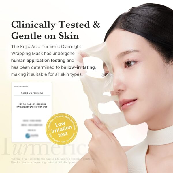medicube Kojic Acid Turmeric Overnight Wrapping Peel Off Mask - Nourishes dull, uneven skin with hydrolyzed collagen for glowing skin and skin firmnes. Korean skincare, 2.53 fl. oz. - Image 6