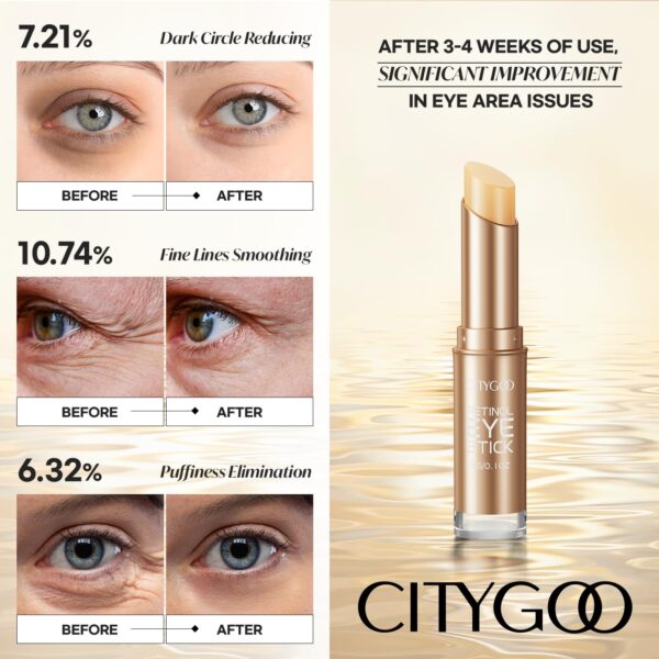 Retinol Eye Stick With Collagen, Hyaluronic Acid For Dark Circle, Wrinkles in 3-4 Weeks, Under Eye Cream Anti Aging, For Puffiness and Bags Reduces Fine Lines - Image 3