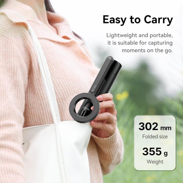 ULANZI 64.6'' Magnetic Selfie Stick Tripod Max, All-in-One Phone Tripod w Magnetic Phone Holder & Detachable Wireless Remote, C/W Magsafe, for iPhone 16 15 14 13 12 Series & Android Phones (Black) - Image 4