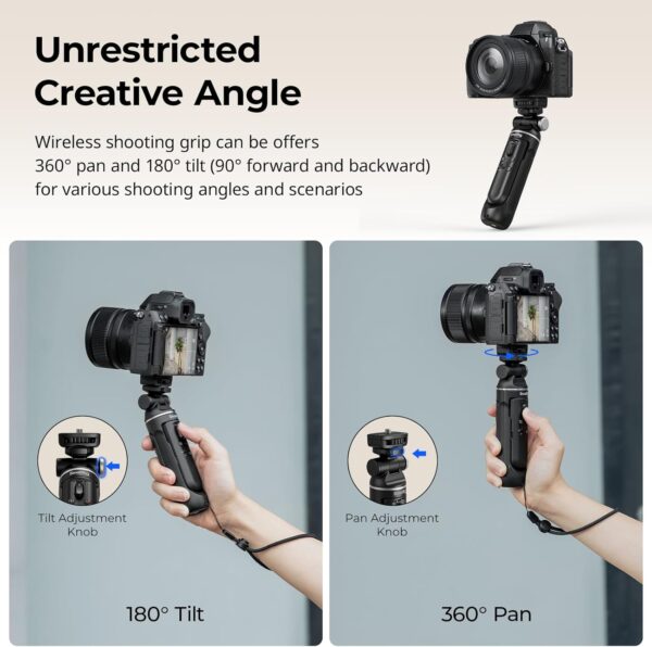 SmallRig SR-RG2 Multifunctional Wireless Shooting Grip, Adjustable Selfie Stick, Remote Control Camera, for Nikon, for Canon, for Sony Cameras, for Vlogging, Live Streaming, Daily Filming - 4551 - Image 3