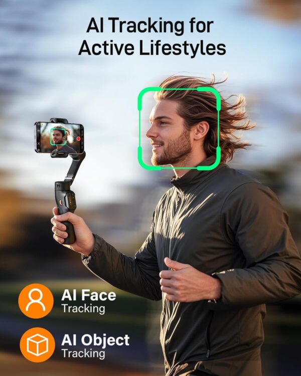 hohem iSteady X3 SE Gimbal Stabilizer for iPhone, Phone Stabilizer with Detachable Remote Control, Portable Foldable 3-Axis Phone Gimbal for Android & iPhone 16 15 Pro Max, Ideal for Travel Vlogging - Image 3