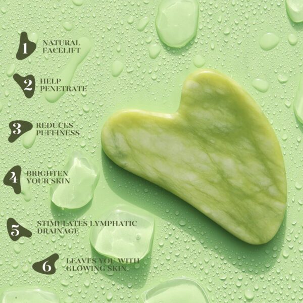BAIMEI IcyMe Gua Sha & Jade Roller Facial Tools Face Roller and Gua Sha Set for Puffiness and Redness Reducing Skin Care Routine, Self Care Gift for Men Women - Green - Image 6