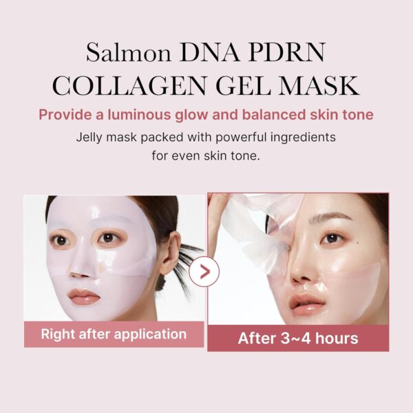 medicube Salmon DNA PDRN pink collagen jelly gel mask | overnight face mask for glass glow skin- elasticity, hydrating, firming and moisturizing | korean skincare, 28g, 4ea - Image 4