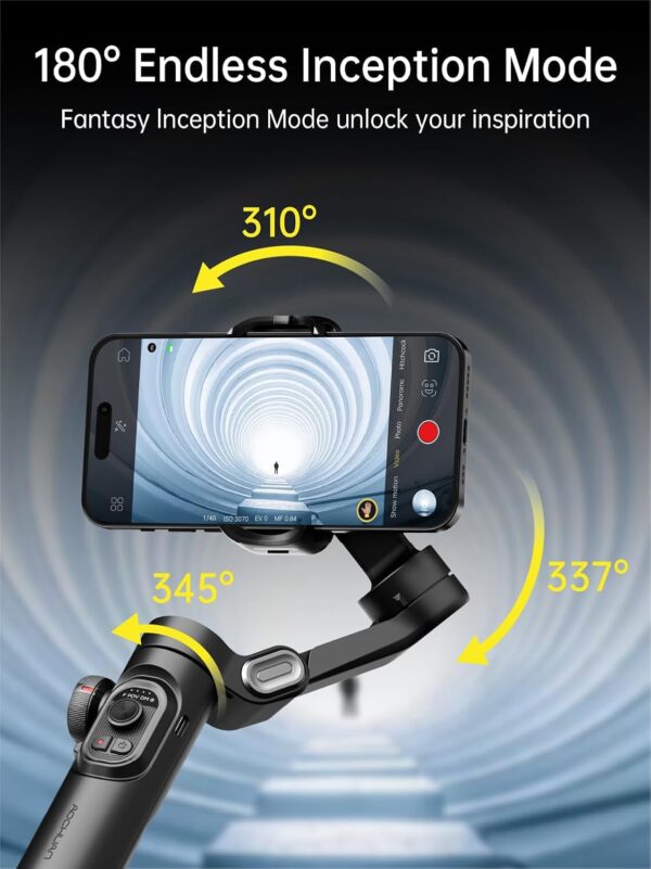 Phone Gimbal Stabilizer 3-Axis Smartphone Foldable Handheld Gimbal for iPhone with Focus Wheel TikTok YouTube Vlog Stabilizer for iPhone16 15 14 13 12 Pro Max Android-AOCHUAN Smart XE XE - Image 4