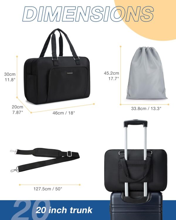 BAGSMART Weekender Bags for Women, Travel Duffle Overnight Bag Personal Item Bag with Shoe Bag for Travel Essentials - Image 6