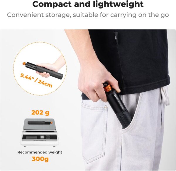 K&F Concept Invisible Selfie Stick, Extension Long Pole（120cm/47.2in） for Insta360 Sports Camera GoPro DJI OSMO Pocket 3, 1/4" Extended Monopod with GoPro Adapter. - Image 7