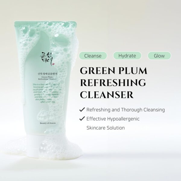 Beauty of Joseon Green Plum Refreshing Cleanser Gel Type Deep Pore Cleansing, Acne Face Wash, Blackhead Remover for All Skin Types, Korean Skincare 100ml, 3.38 fl.oz - Image 5