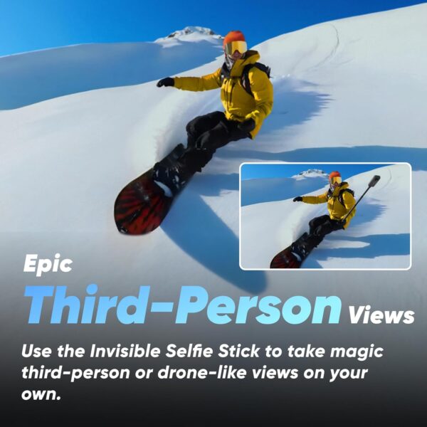 Insta360 X3 Selfie Stick Kit - 360 Action Camera with 5.7K 360 Active HDR Video, 4K Single-Lens Camera, Waterproof, FlowState Stabilization, 2.29" Touchscreen, AI Editing, Motorcycle, Wintersports - Image 5