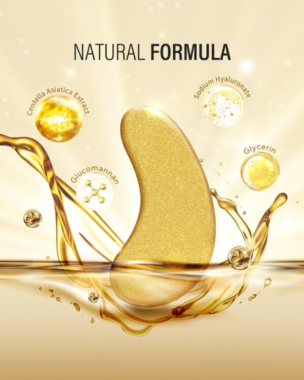 24k Gold Under Eye Patches (25 Pairs), eye mask, Collagen Skin Care Products, Eye Patches for Puffy Eyes, eye masks for dark circles and puffiness - Image 3