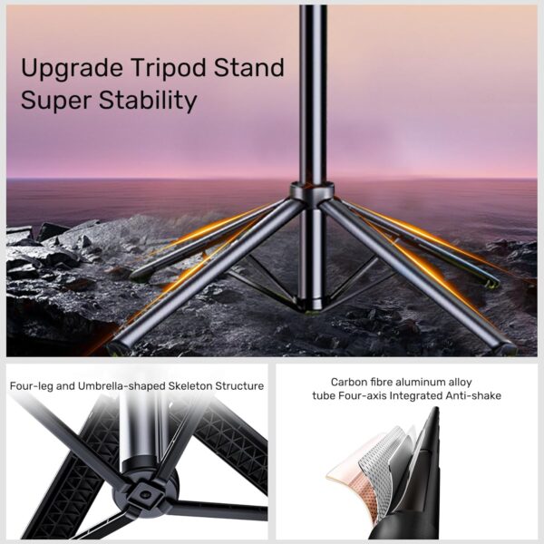 Auto Face Tracking Selfie Stick Tripod for iPhone with Light,360 Rotation That Follows Your Movement,70" Phone Camera Tripod Stand with Remote for Content Creator Vlog Live Stream Video Recording - Image 3