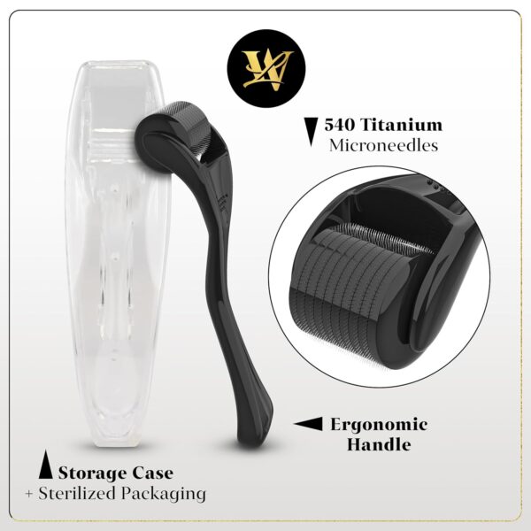 Derma Roller for Skin, Hair & Beard – Women and Men Titanium Microneedling Roller for Face & Scalp, Safe & Easy to Use 0.25mm - Image 6