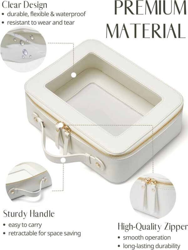 Popvibe Clear Makeup Bag Travel Cosmetic Case Transparent Toiletry Bag with Zipper, Portable Make Up Organizer Traveling Compact Car Bag for Essentials - Image 5