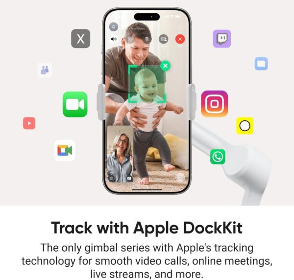 Insta360 Flow 2 Pro Grey - Foldable AI Phone Gimbal, Track in 200+ Apps with Apple DockKit, Multi-Person Tracking, 360º Pan Tracking, Built-in Tripod/Selfie Stick, iPhone/Android Portable Stabilizer - Image 3