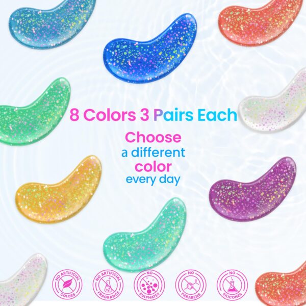 Under Eye Patches (24 Pairs) - Eye Gel Pads for Wrinkles, Puffy Eyes, Dark Circles, Eye Bags, Natural Collagen Eye Gels Pads, Under Eye Mask Patches for Refreshing, Revitalizing - Image 5