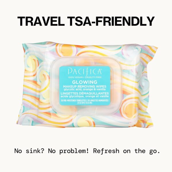 Pacifica Makeup Remover Face Wipes - Daily Facial Cleansing & Exfoliating Towelettes - Biodegradable - Organic - w/ Gycolic Acid - Clean Beauty Vegan & Cruelty-Free Dermatologist Tested 30 Count - Image 7
