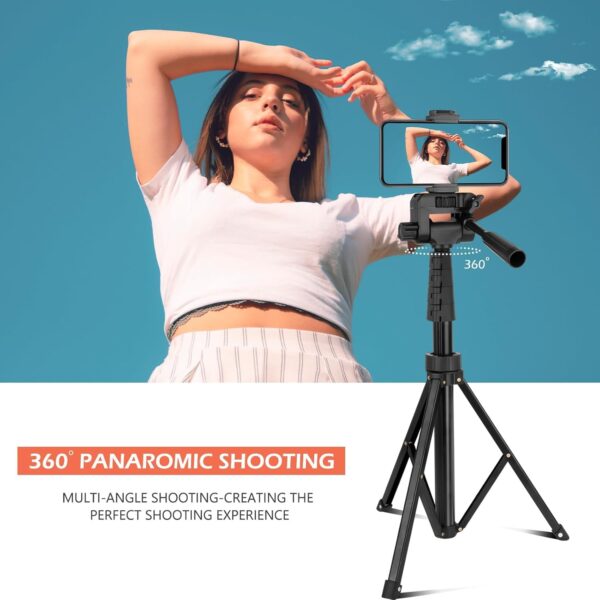 Aureday 67" Phone Tripod&Camera Stand, Selfie Stick Tripod with Remote and Phone Holder, Perfect for Selfies/Video Recording/Vlogging/Live Streaming - Image 5