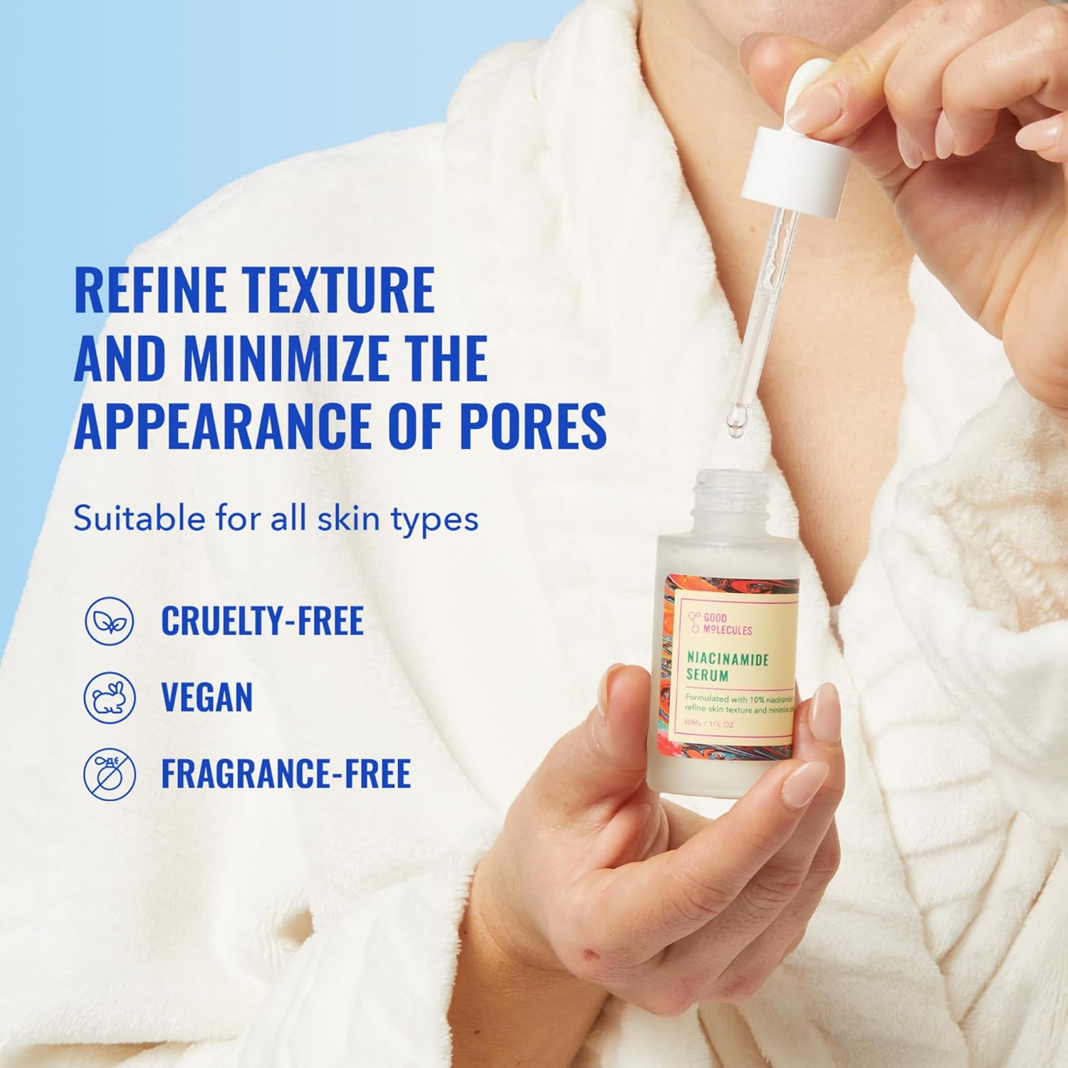 Good Molecules Niacinamide Serum - 10% Niacinamide Balancing B3 Facial Serum for Acne, Tone, Texture - Brightening and Hydrating Skincare for Face - Image 2