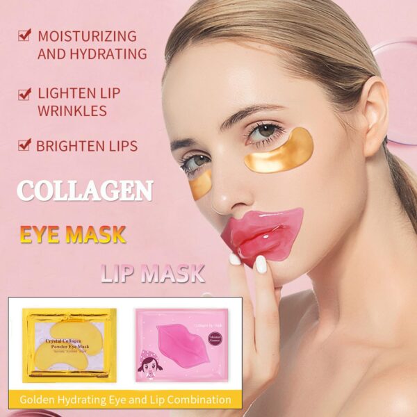 Eakroo 20 Pairs Lip Masks & Eye Mask, Power Crystal Gel 24K Lip Eye Mask, Effectively Nourishes the Lip & Eye Skin, Anti-Aging Eye Patches for Moisturizing, Reducing Fine Lines Dark Circle - Image 2