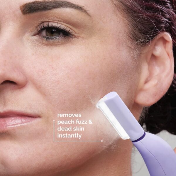 Michael Todd Beauty Sonicsmooth Pro+ Dermaplane Razor for Women Face + Eyebrow trimmer Dermaplaning System w/LED Light Peach Fuzz Remover -16 Dermaplaning Blades & 2 Microsmooth Microdermabrasion Tips - Image 3