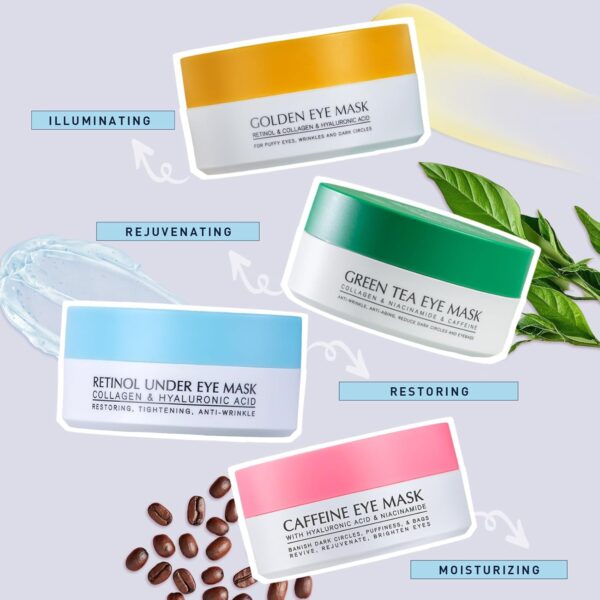 Enaskin Naturals Under Eye Patches for Dark Circles: 30 Pairs Retinol Collagen Eye Gels Mask - Reduce Wrinkles Puffy & Bags - Skin Treatment Pads - Anti Aging Moisturizer For Women (Blue) - Image 9