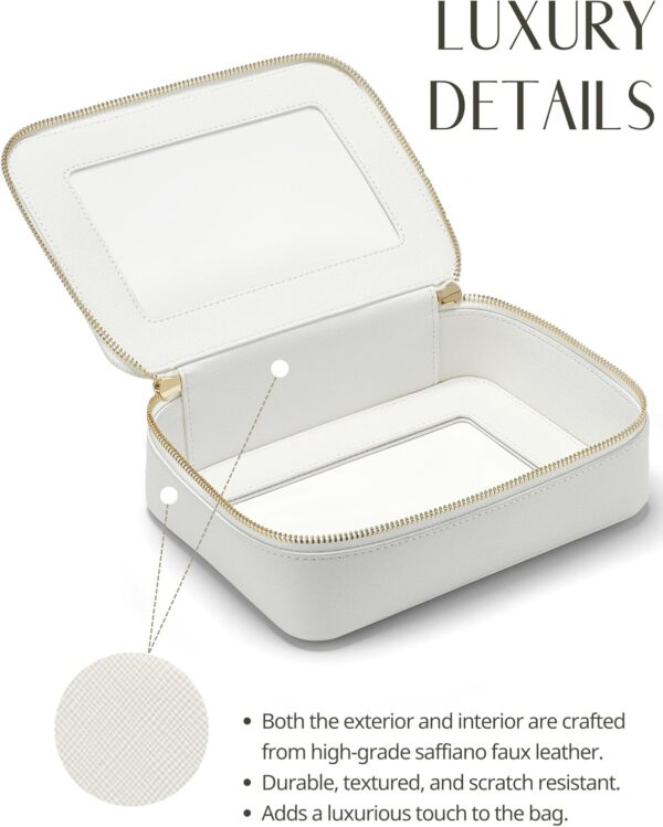 Popvibe Clear Makeup Bag Travel Cosmetic Case Transparent Toiletry Bag with Zipper, Portable Make Up Organizer Traveling Compact Car Bag for Essentials - Image 6