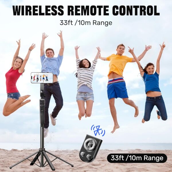 Auto Face Tracking Selfie Stick Tripod for iPhone with Light,360 Rotation That Follows Your Movement,70" Phone Camera Tripod Stand with Remote for Content Creator Vlog Live Stream Video Recording - Image 5