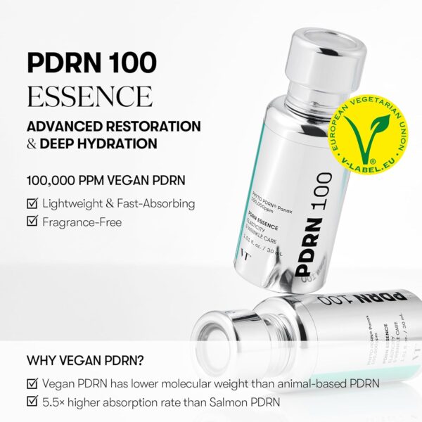 VT COSMETICS PDRN 100 Essence, Intensive Glow Serum, Vegan PDRN 100,000ppm, Skin Restoration & Recovery, Hydrating, Moisturizing, Firming, Fine Lines, Korean Skincare 1.01 fl. Oz. - Image 2