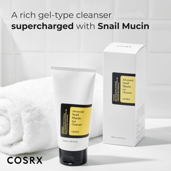 COSRX Advanced Snail Mucin Gel Cleanser, 5.07 Fl Oz / 150 mL, Rich Daily Deep Cleansing Gel for Dry & Sensitive Skin, Korean Skin Care, Not Tested on Animals, No Parabens - Image 2