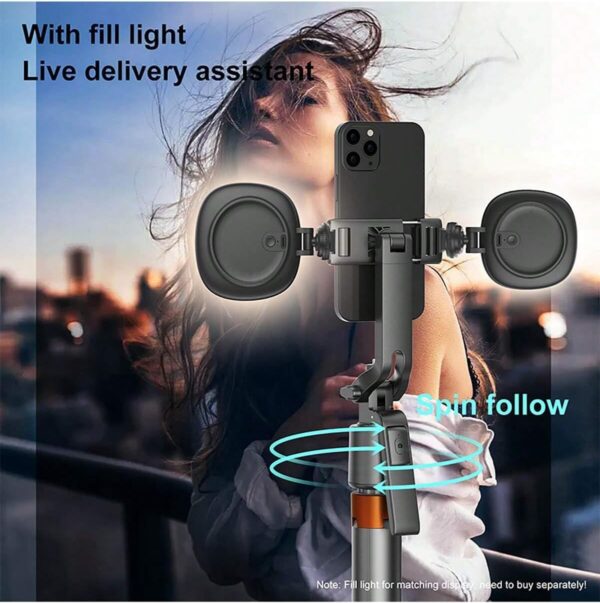 Auto Face Tracking Phone Holder, 360° Rotation Phone Tripod with Wireless Remote and Phone Holder, Selfie Stick Tripod for iPhone、Android Phone, Applied to YouTube, Vlog/TIK Tok - Image 3