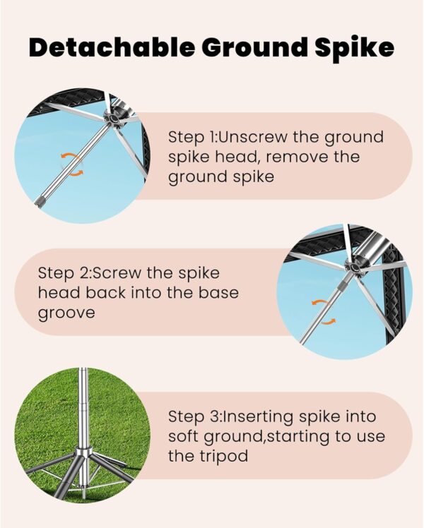 Phone Tripod Selfie Stick with Ground Spike, 71" Portable Outdoor Selfie Stick with Detachable Wireless Remote, Extendable Tall Travel Tripod for Vlogging, Live Streaming, Video Recording - Image 6