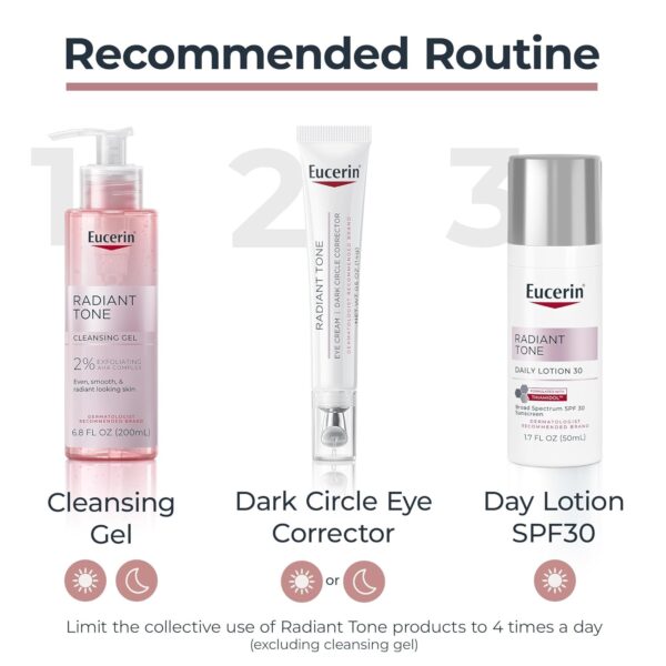 Eucerin Radiant Tone Eye Cream Dark Circle Corrector, Eye Brightening Cream with Thiamidol and Hyaluronic Acid, Helps Reduce the Look of Eye Puffiness, 0.5 Oz Tube - Image 8