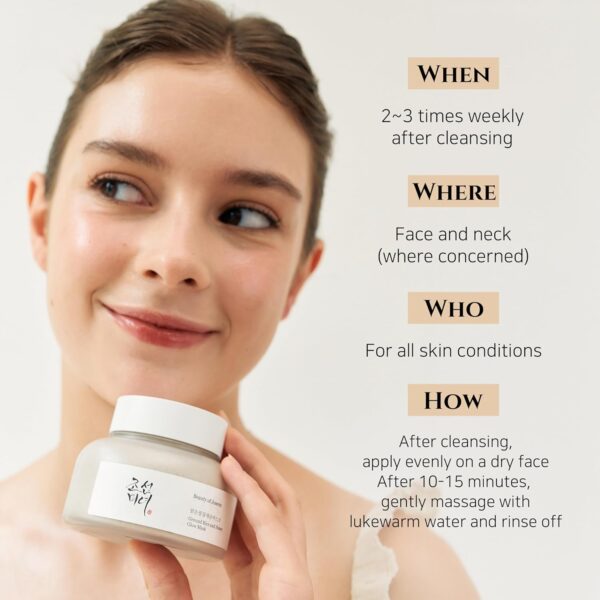 Beauty of Joseon Ground Rice and Honey Glow Mask Pore Sebum Care for Dry Sensitive Skin Korean Skin Care 150ml, 5.07 fl.oz - Image 6