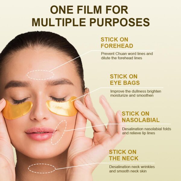 Eakroo 20 Pairs Lip Masks & Eye Mask, Power Crystal Gel 24K Lip Eye Mask, Effectively Nourishes the Lip & Eye Skin, Anti-Aging Eye Patches for Moisturizing, Reducing Fine Lines Dark Circle - Image 3