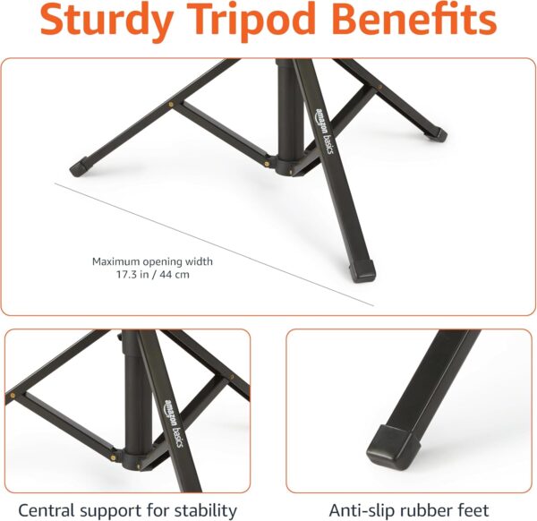 Amazon Basics 64-inch Extendable Tripod for iPhones and Smartphones, Selfie Stick Mode and Phone Tripod Mode, Black - Image 5