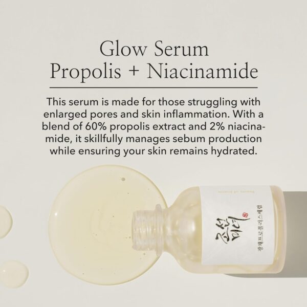 Beauty of Joseon Glow Serum Propolis and Niacinamide Hydrating Facial Soothing Moisturizer for Irritated Uneven Skin Tone, Korean Skin Care, 60ml, 2 Fl.Oz - Image 3