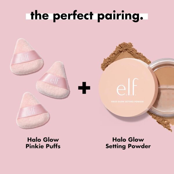 e.l.f. Halo Glow Pinkie Puffs, Finger-sized, Mini Puff For Applying Loose & Pressed Powders, Soft, Reusable & Washable, Vegan & Cruelty-Free, Set of 3 - Image 6