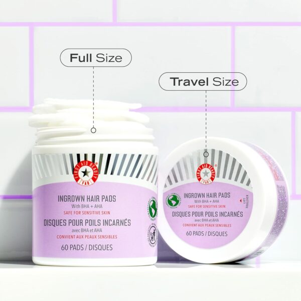 First Aid Beauty - Ingrown Hair Pads with BHA + AHA - Aftershave Treatment Pads to Help Prevent Razor Bumps for Men & Women - Exfoliate Underarms & Bikini Area - Compostable for Daily Use - 28 Pads - Image 8