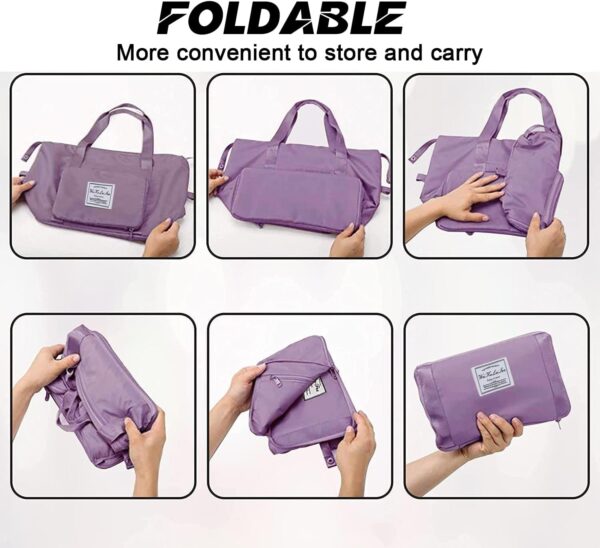 AYWVRBST Large Capacity Double-deck Travel Bag, Dry and Wet Separation Multifunctional Sports Shoulder Bag (Lavender) - Image 6