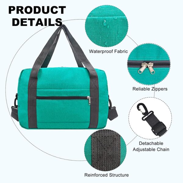 For Spirit Airlines Personal Item Bag 18x14x8 in Underseat Carry-on Luggage foldable Travel Duffle Bag for Airplanes(30L, Teal) - Image 2