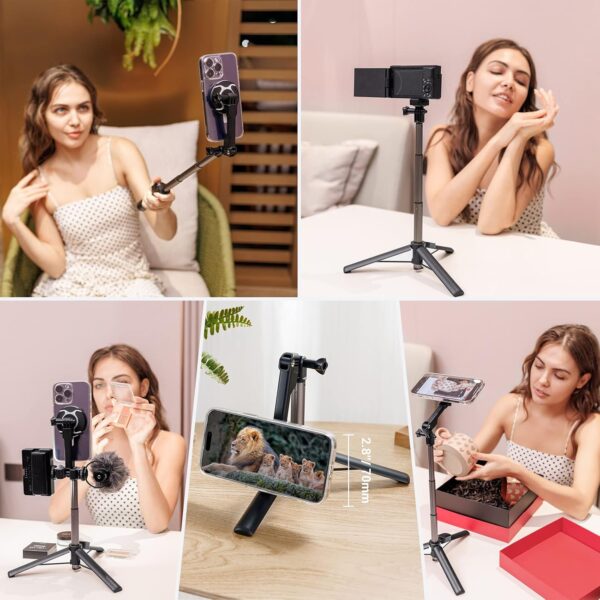 Magnetic Selfie Stick Tripod with Remote, Magnetic Stand for iPhone 16 15 14 13 12 Pro Max Mini, Phone Tripod for Magsafe & Android & Compact Camera & GoPro - Image 6